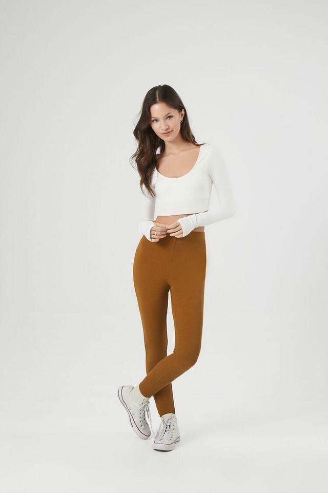 Ribbed Knit High-Rise Leggings | Forever 21 Product Image