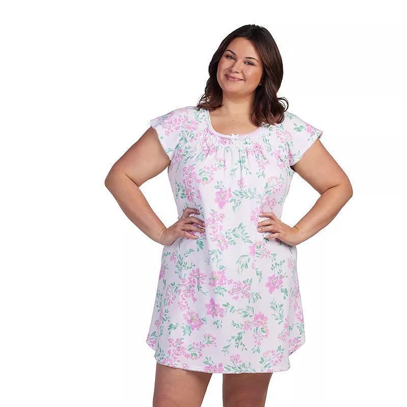 Plus Size Miss Elaine Essentials Cottonessa Short Gown, Womens Product Image