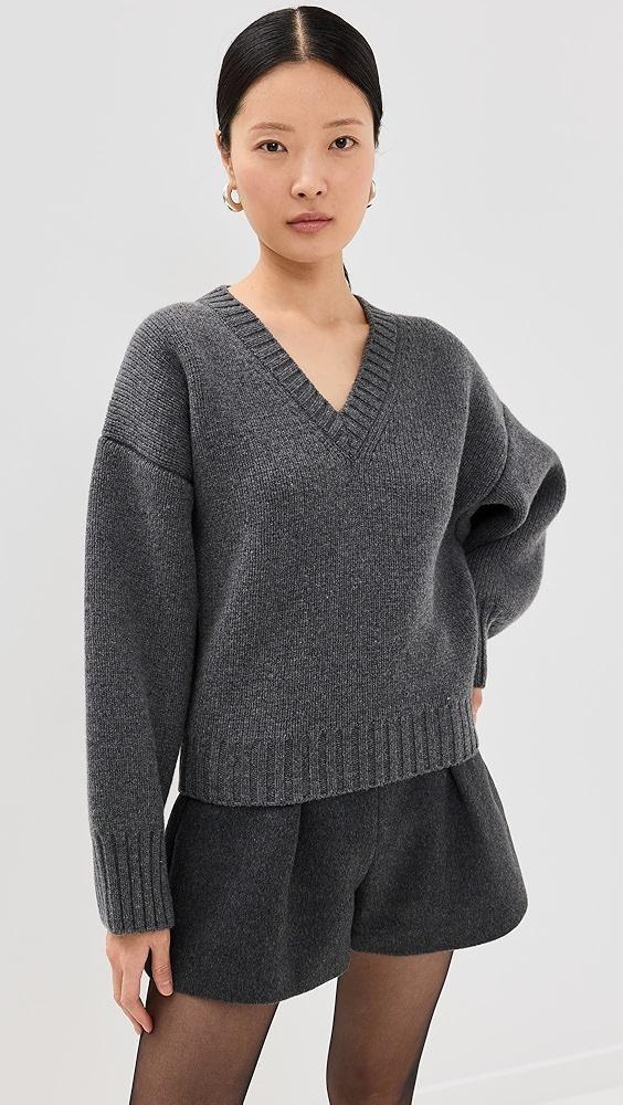 Róhe Compact Knitted V Neck Sweater | Shopbop Product Image