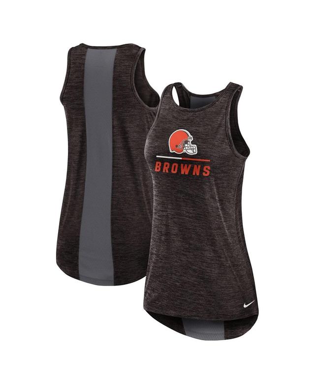 Womens Nike Brown Cleveland Browns High Neck Performance Tank Top Product Image