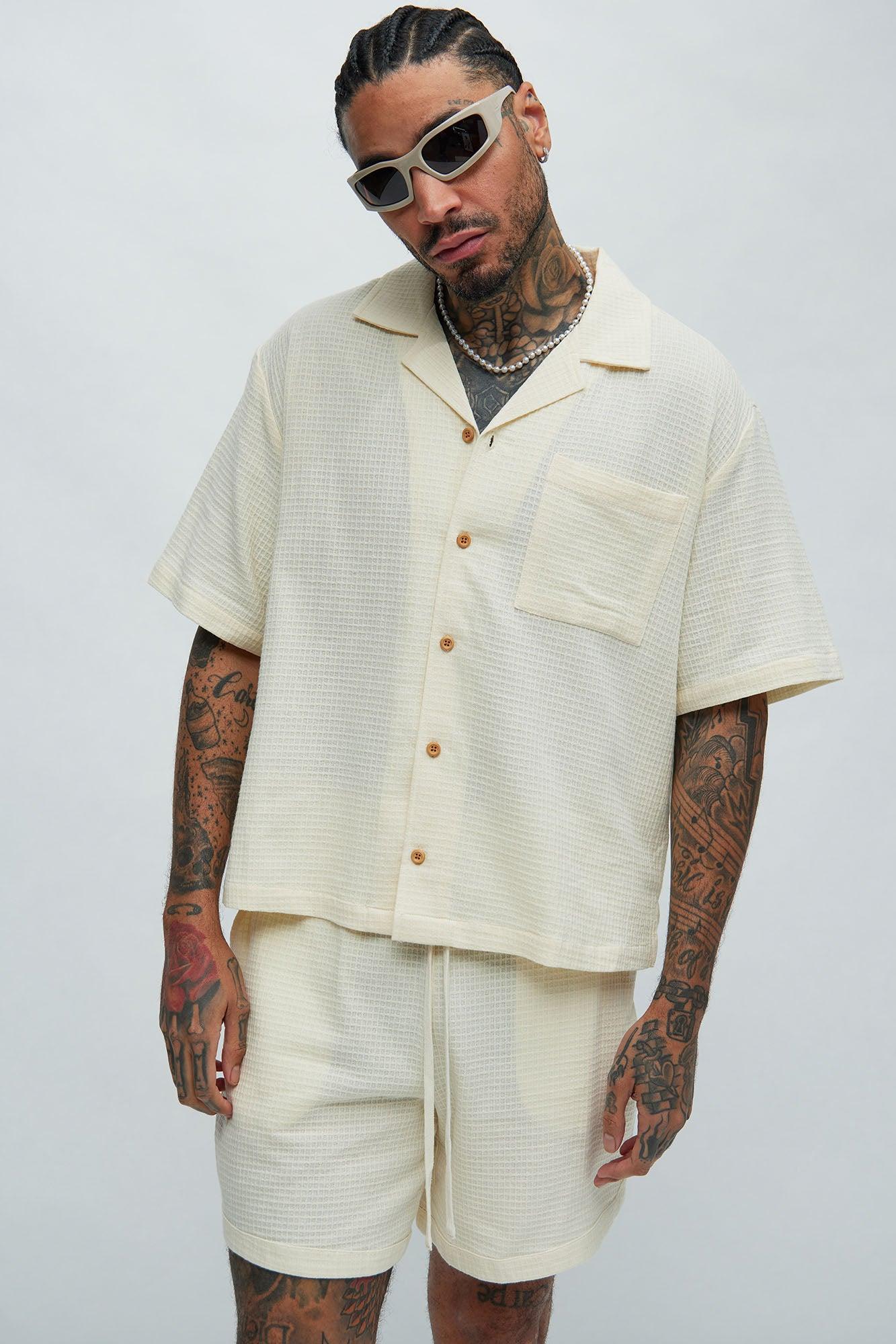 Belgian Textured Shirt - Cream Product Image