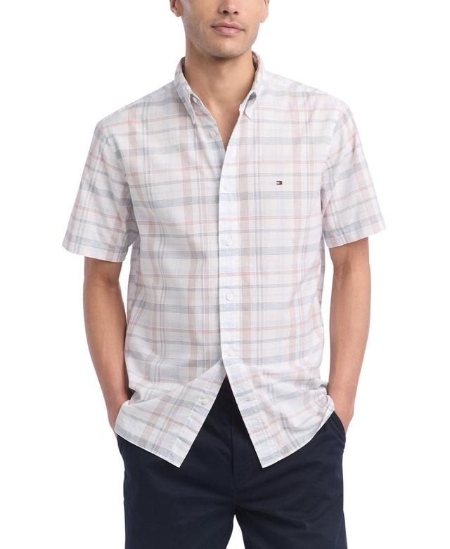 Men's Plaid Short Sleeve Button-Down Shirt Product Image