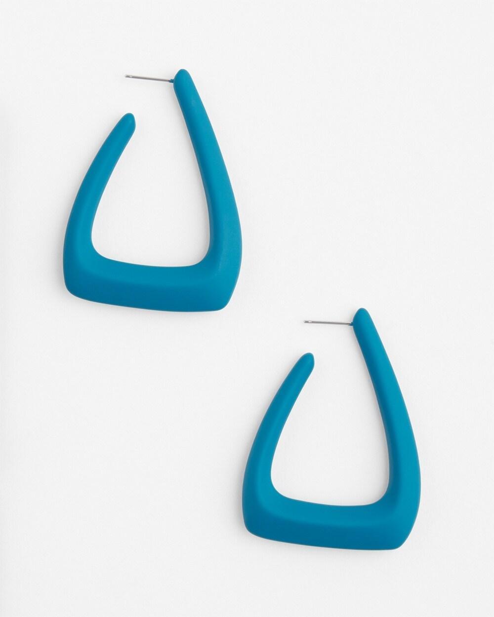 No Droop Blue Coated Hoop Earring   Chico's - Scandi Blue - Women Product Image