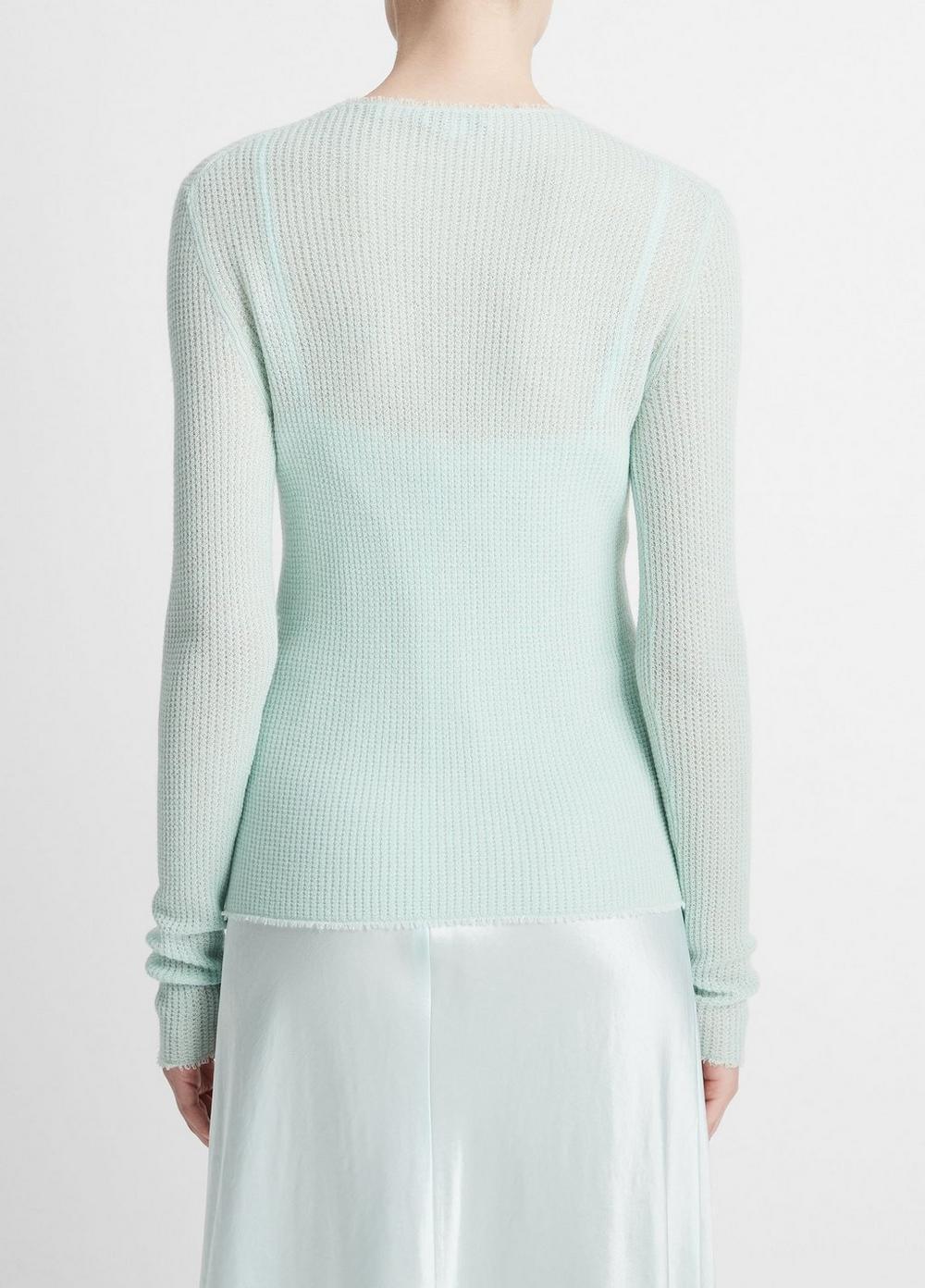 Waffle-Stitched Cashmere-Silk Sweater Product Image