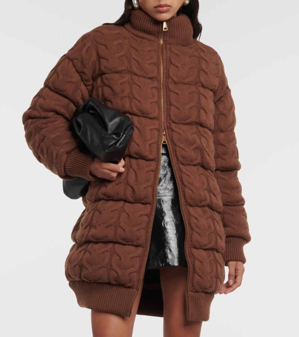 MAX MARA Wool And Cashmere Down Jacket In Brown Product Image