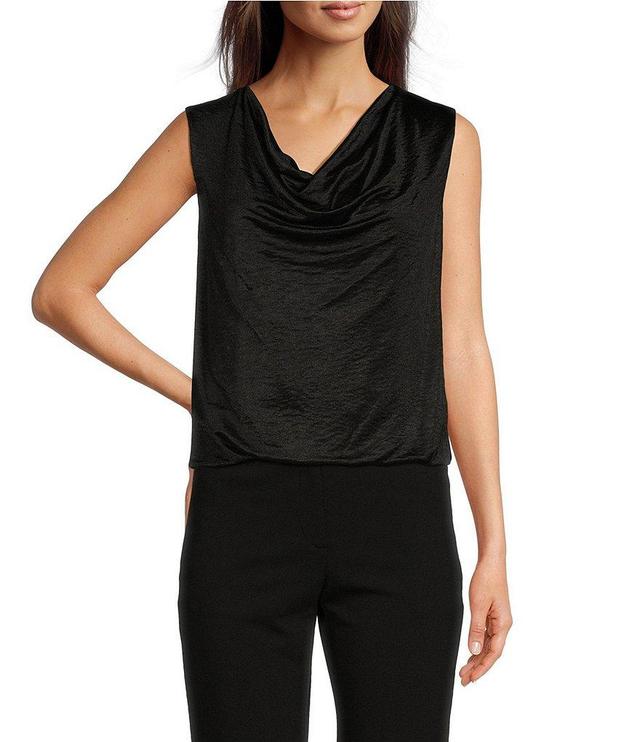 DKNY by Donna Karan Jersey Knit Draped V-Neck Sleeveless Top Product Image