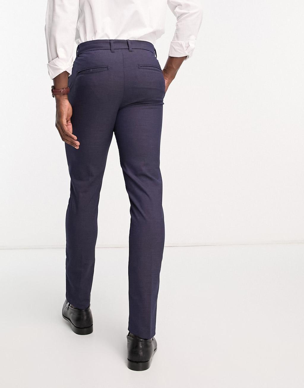 New Look skinny suit pants in navy texture Product Image