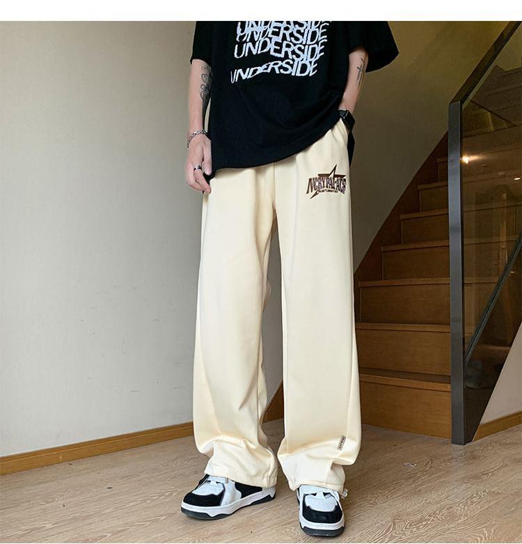 Mid Rise Print Straight Leg Sweatpants Product Image