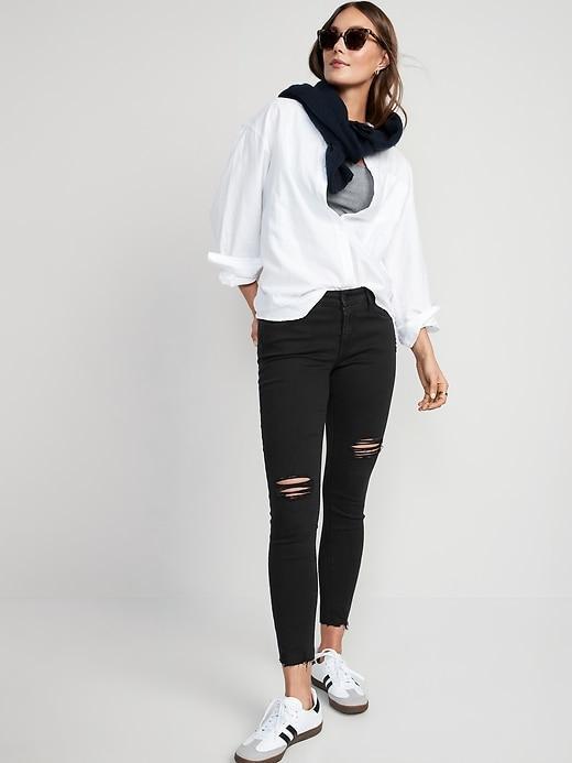 Mid-Rise Rockstar Super-Skinny Ankle Jeans Product Image