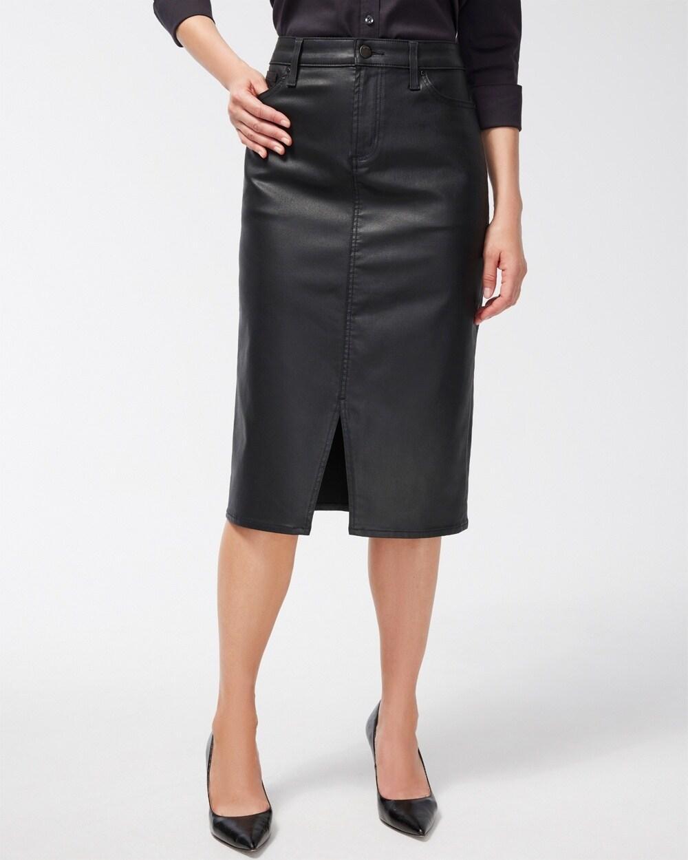 Coated Denim Skirt Product Image