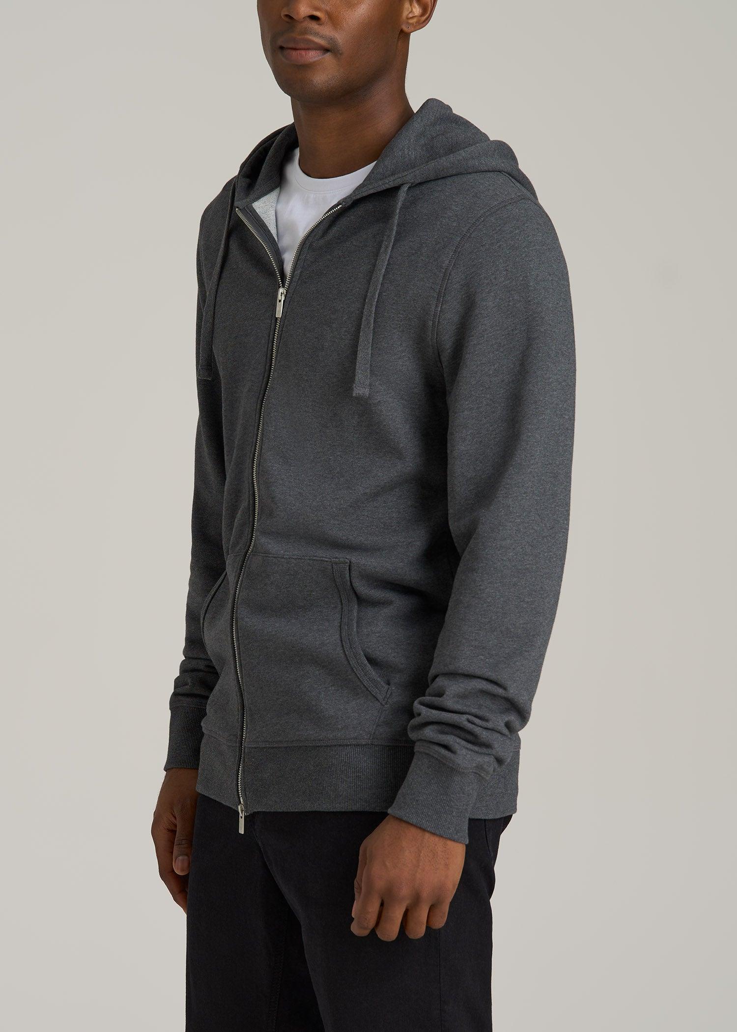 Wearever 2.0 French Terry Full-Zip Hoodie for Tall Men in Charcoal Mix Product Image