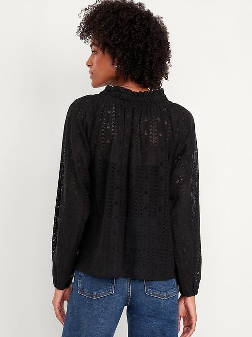 Split-Neck Lace Top Product Image