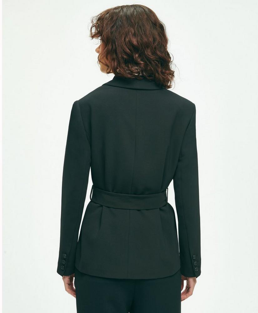 Fine Twill Crepe Belted Jacket Product Image