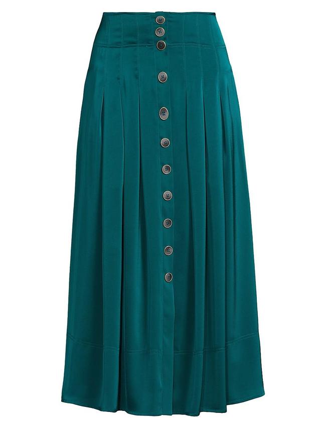 Womens Charmeuse Pleated Midi Skirt Product Image