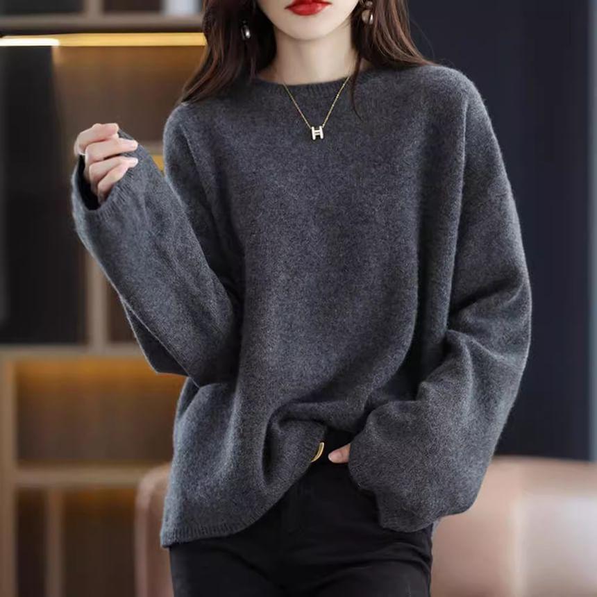 Crewneck Plain Sweater Product Image