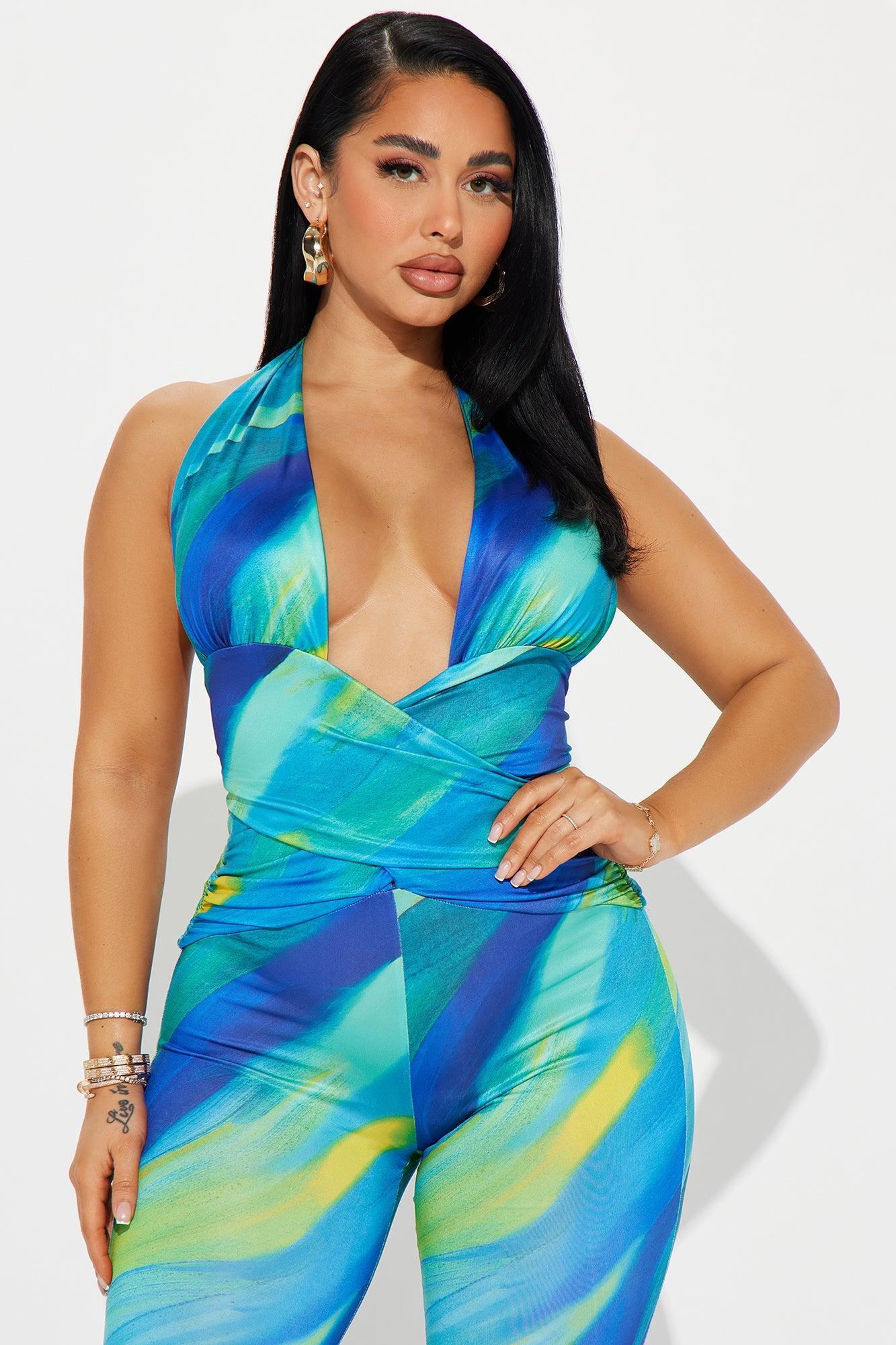 Living In A Dream Jumpsuit - Royal/combo Product Image