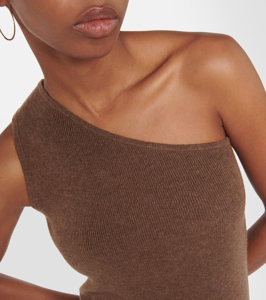 MAX MARA Vetro One-shoulder Wool And Cashmere Top In Brown Product Image