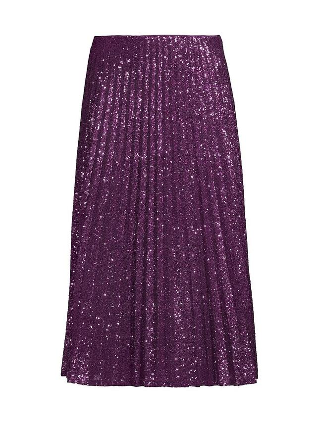 Womens Natalia Pleated Sequin Midi Skirt Product Image