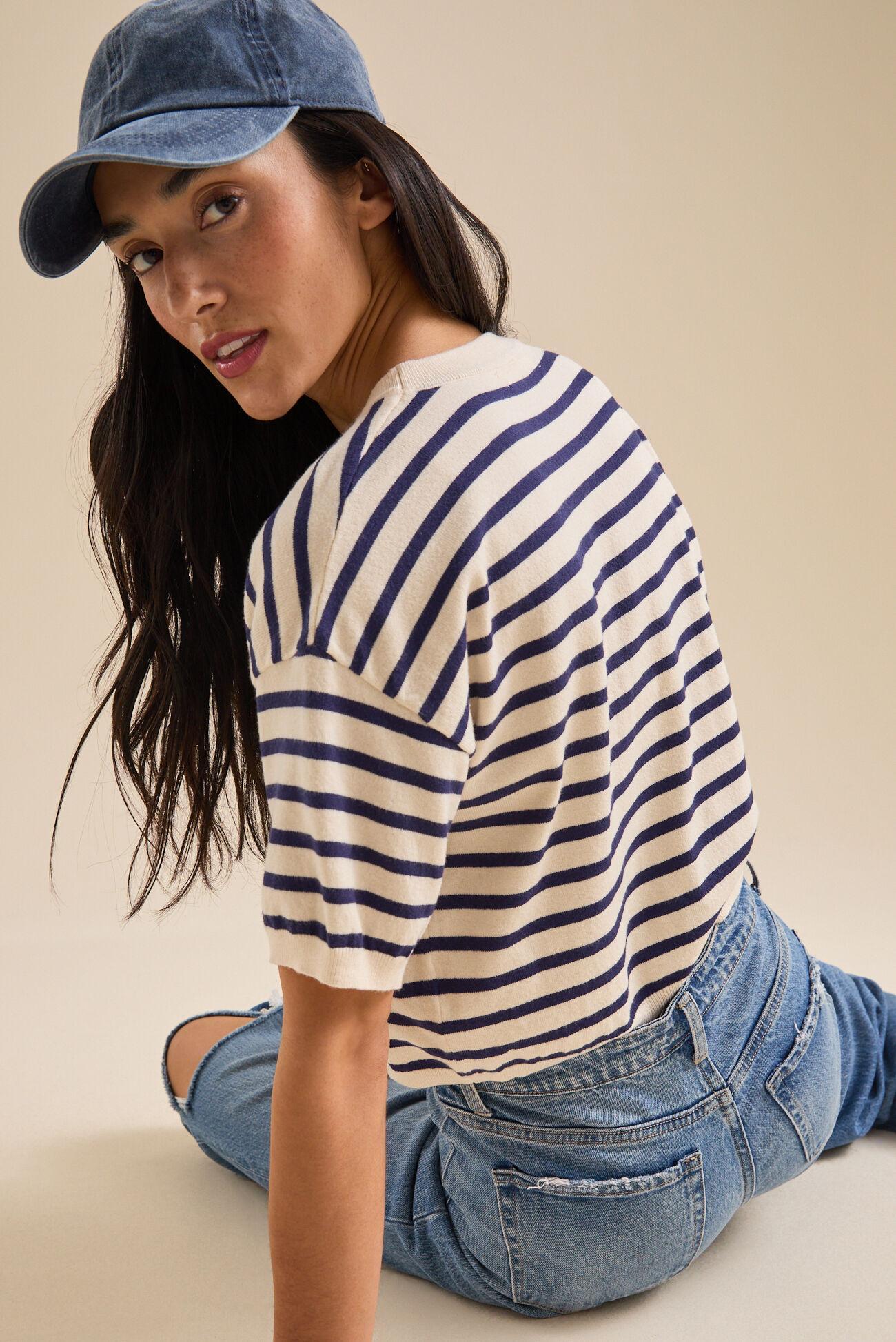 Della Stripe Cropped Top Product Image