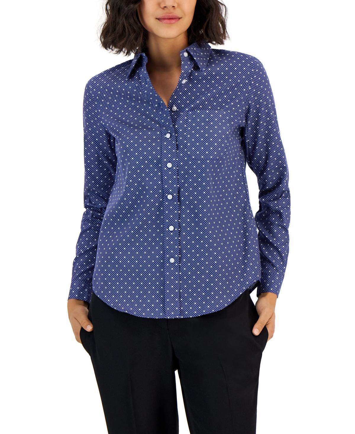 Jones New York Womens Easy Care Button Up Long Sleeve Blouse Product Image