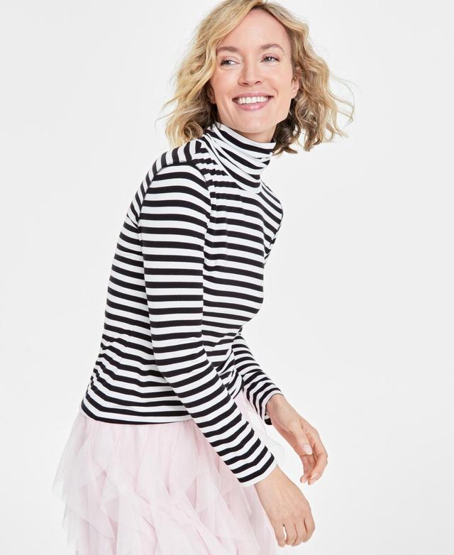 On 34th Womens Every Day Stripe Jersey Turtleneck, Created for Macys Product Image