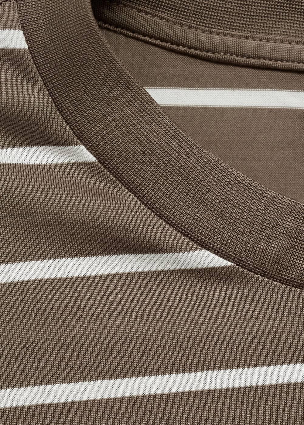 MANGO MAN - Striped cotton T-shirt khakiMen Product Image