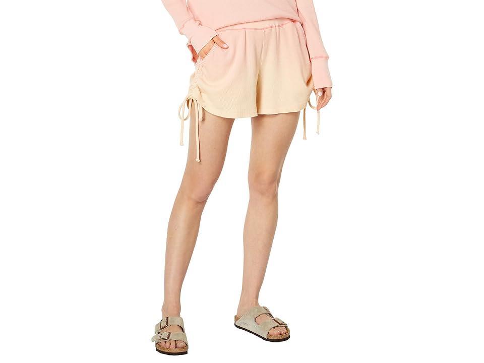 SUNDRY Ruched Shorts (Parchment/Peach Ombre) Women's Shorts Product Image