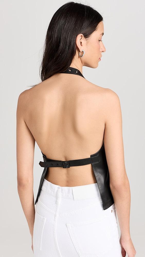 WARDROBE.NYC Leather Backless Halter Top | Shopbop Product Image