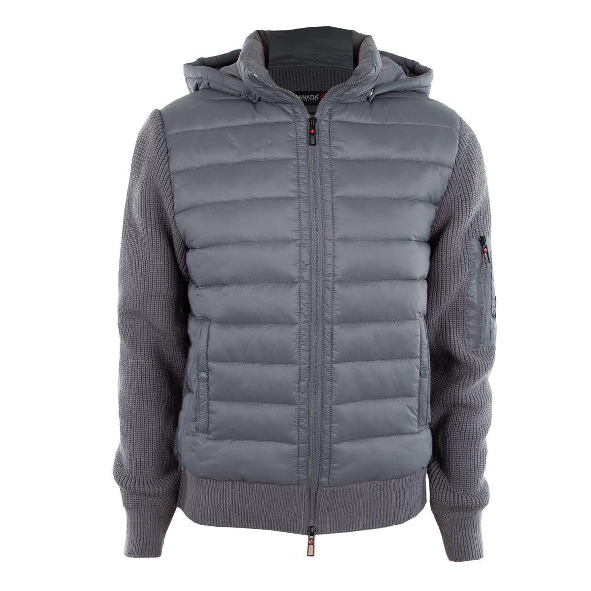 Canada Weather Gear Men's Puffer Jacket with Sweater Sleeves and Removable Hood Product Image