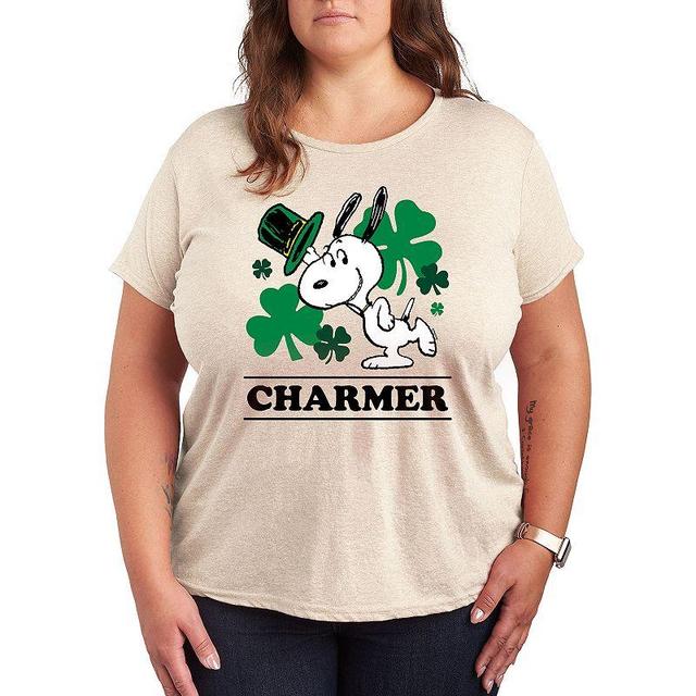 Plus Peanuts Snoopy Charmer Graphic Tee, Womens Product Image