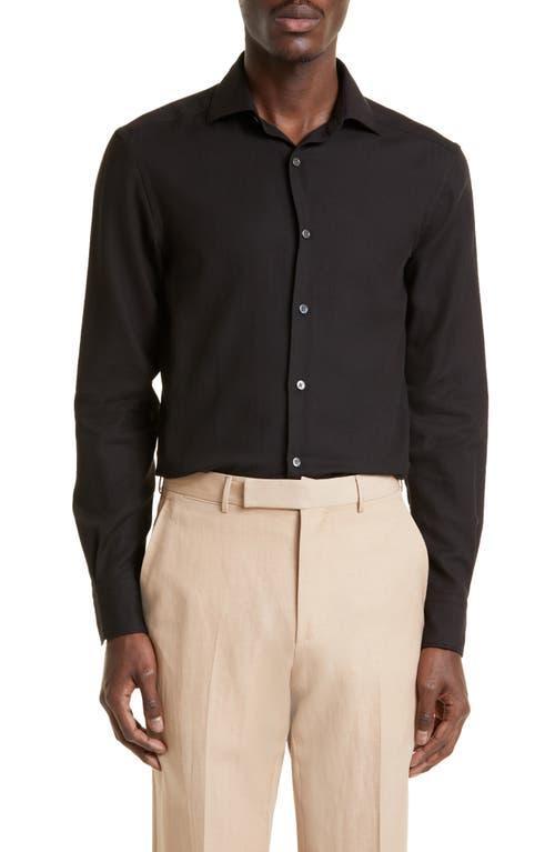 ZEGNA Cashco Cotton & Cashmere Button-Up Shirt Product Image