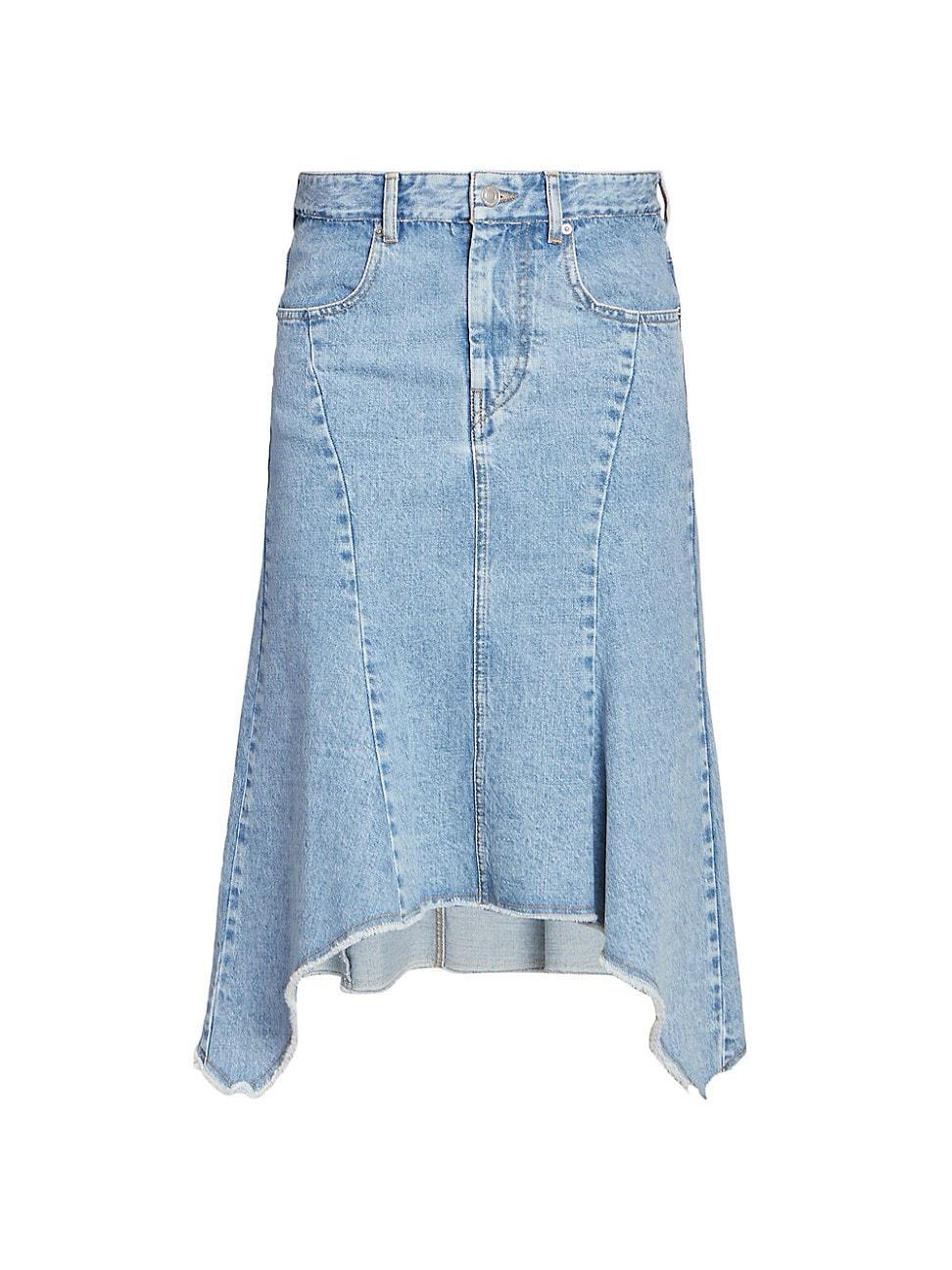 Womens Nyda Handkerchief Denim Midi-Skirt product image