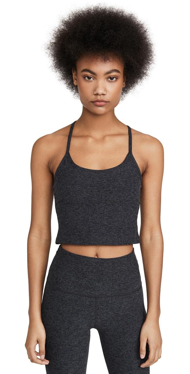 Beyond Yoga Spacedye Slim Racerback Cropped Tank Top Charcoal) Women's Sleeveless Product Image