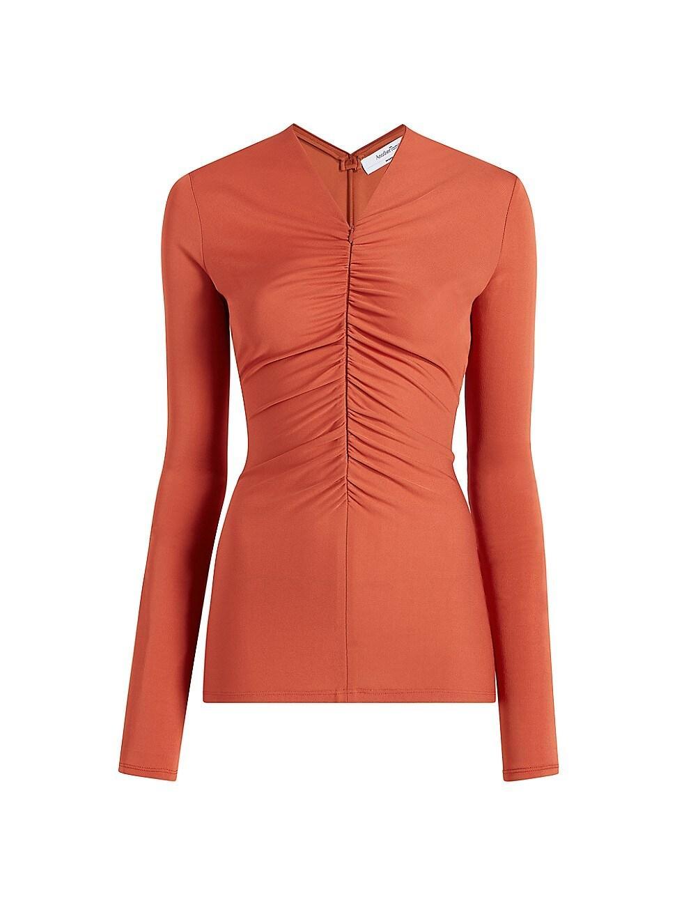 Womens Shirred Long Sleeve Top Product Image