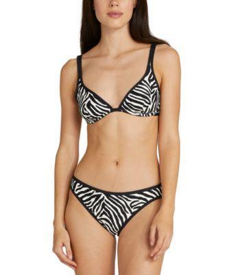 Kate Spade New York Womens Zebra Print Bralette Bikini Top Classic Bikini Bottoms Womens Swimsuit Product Image