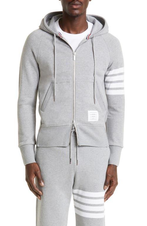 Thom Browne Classic 4-Bar Zip Cotton Hoodie Product Image