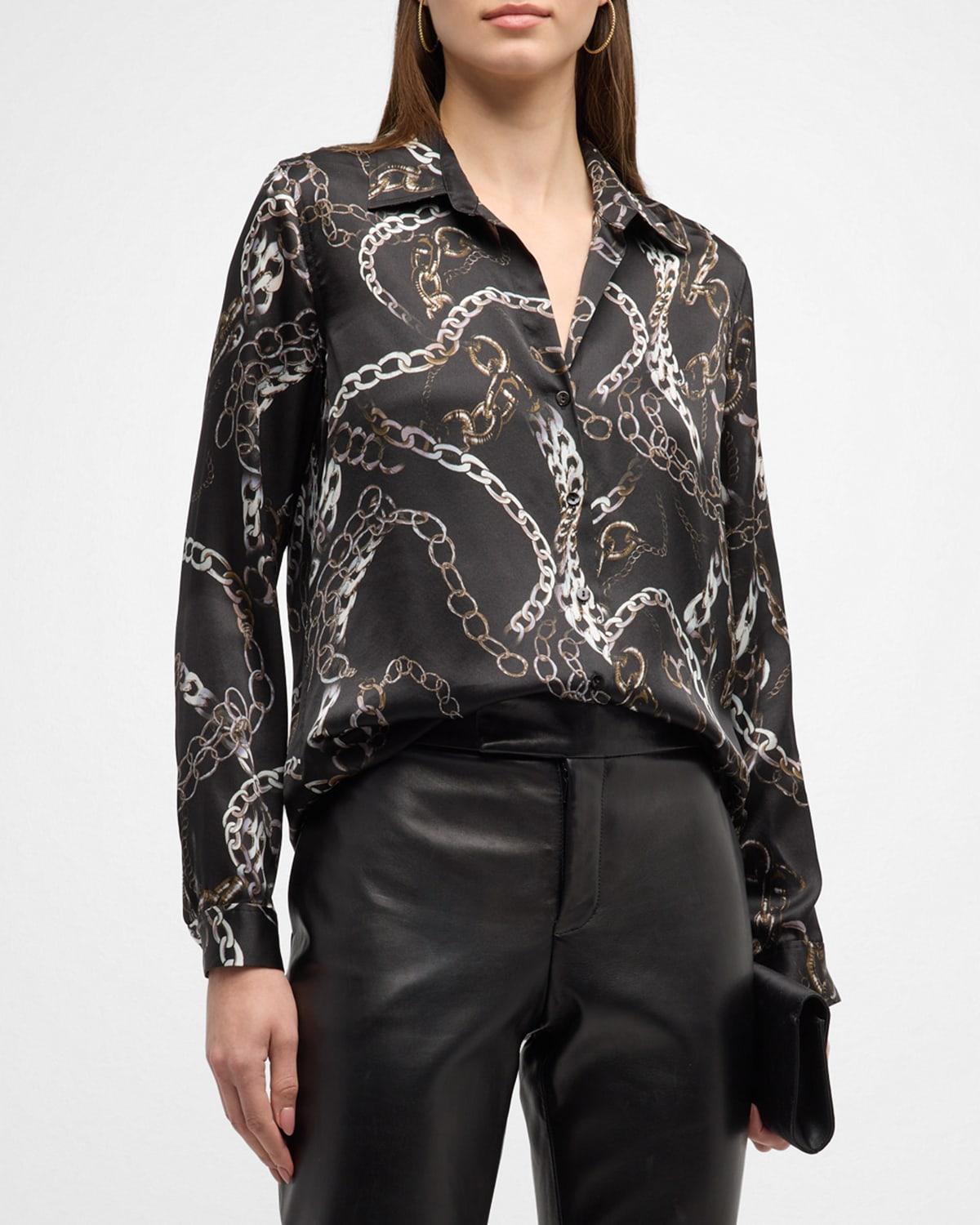 L'AGENCE Tyler Long Sleeve Shirt in Black product image