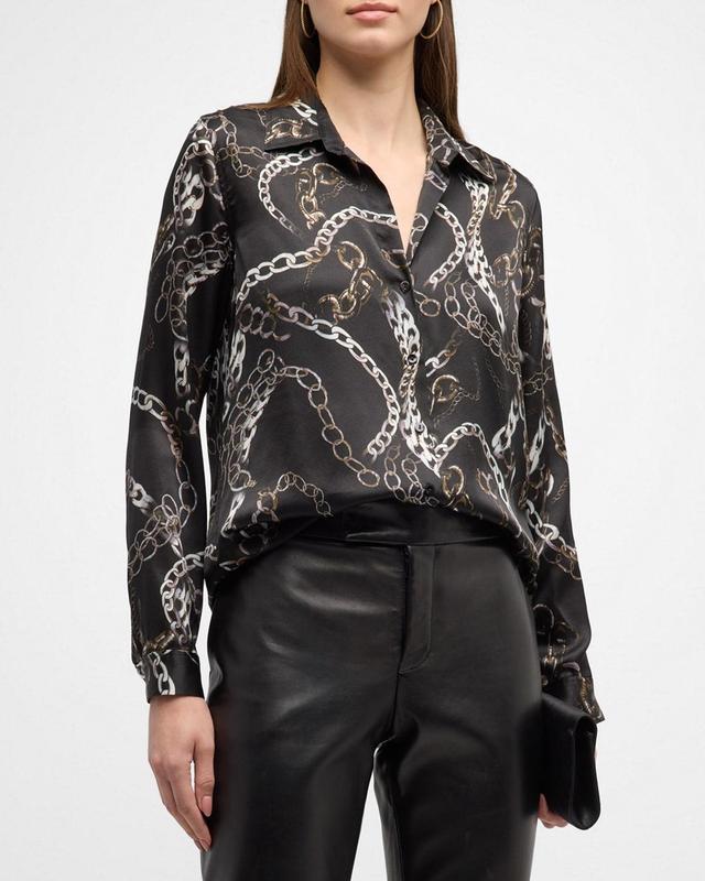 LAGENCE Tyler Blouse Top In Black Product Image