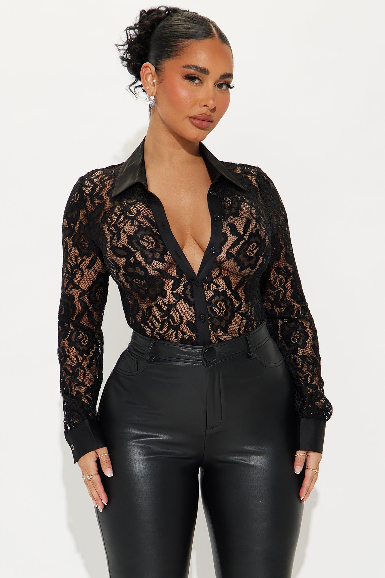 Caralia Lace Bodysuit - Black Product Image