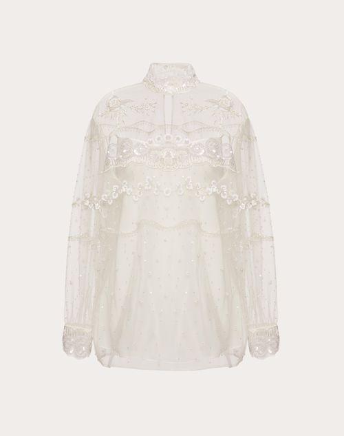 TULLE ILLUSIONE EMBROIDERED TOP product image