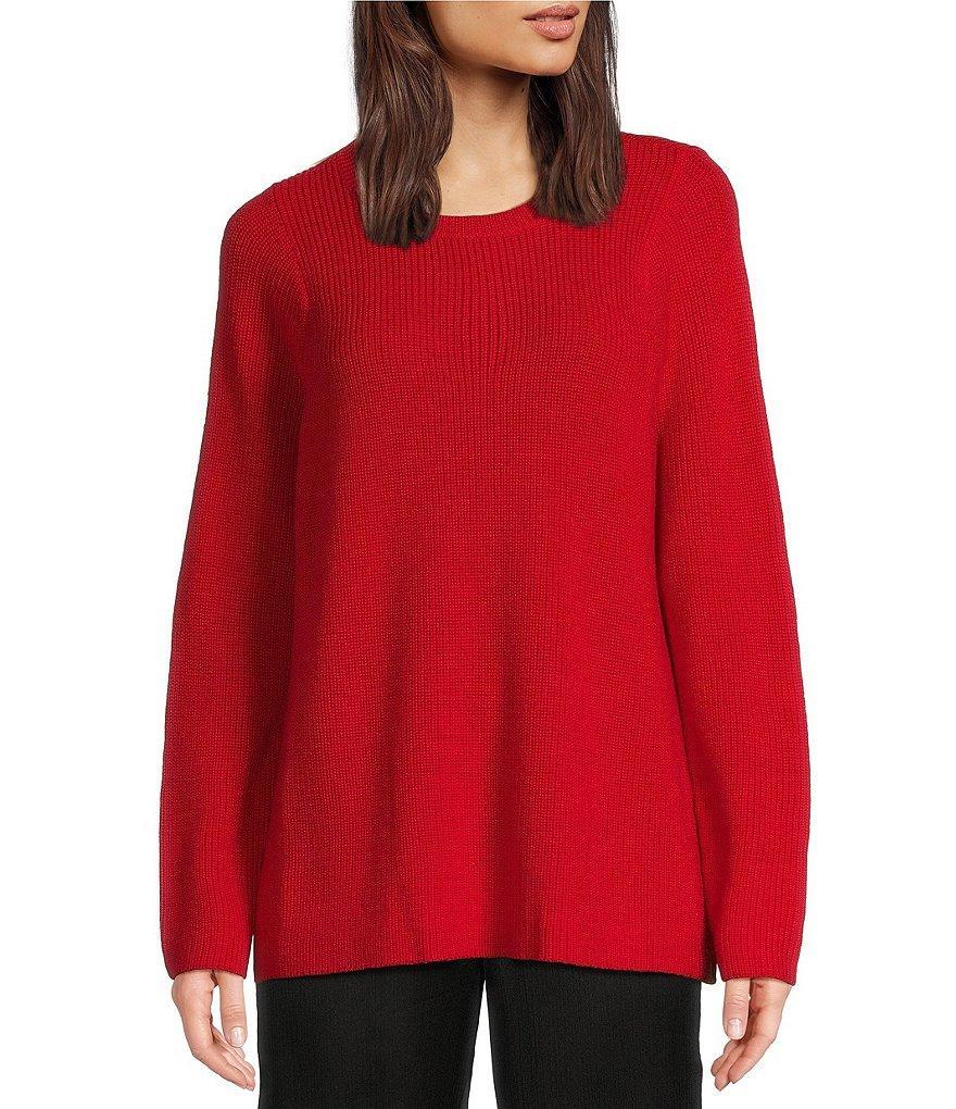 Eileen Fisher Merino Wool Crew Neck Long Sleeve Boxy Fit Sweater product image