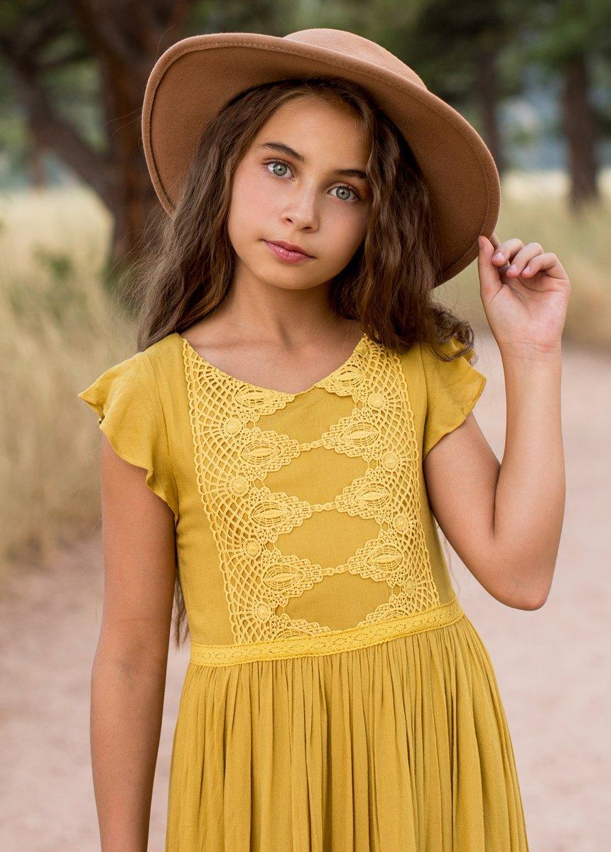 Viola Dress in Mustard Product Image