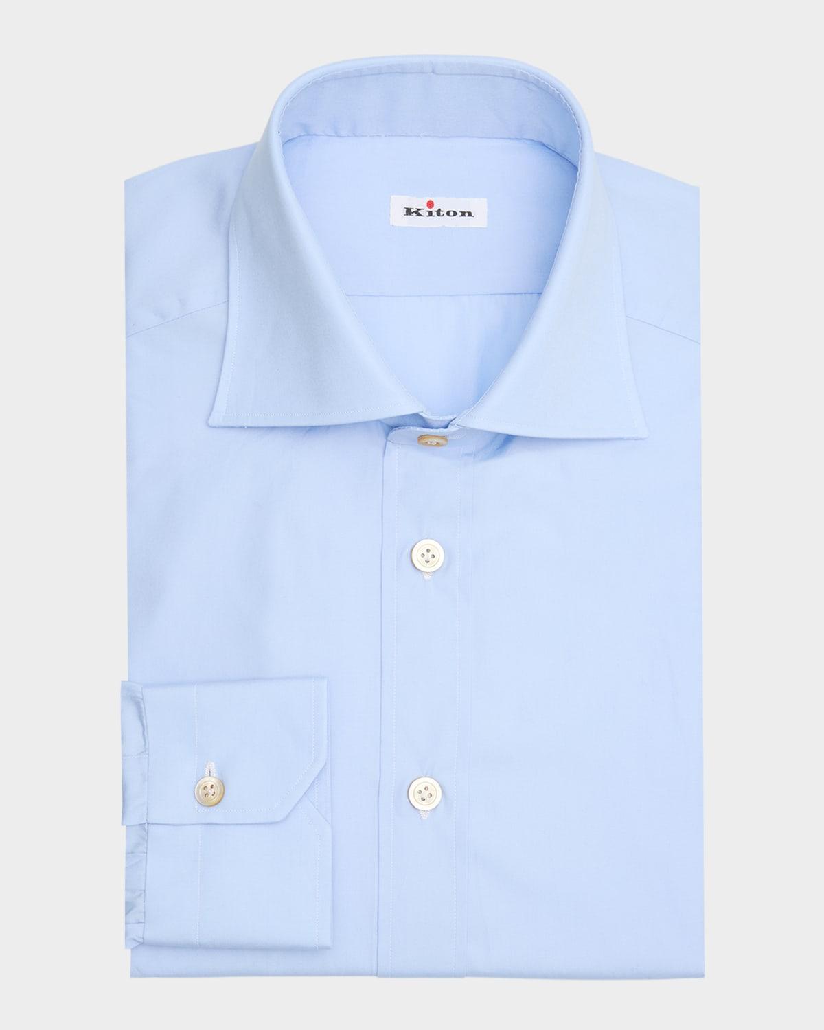 Mens Cotton Point-Collar Dress Shirt Product Image