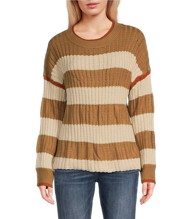 Sadie & Sage Crewneck Violette Striped Sweater Product Image