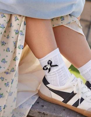 Aerie Pearl Bow Crew Socks Product Image