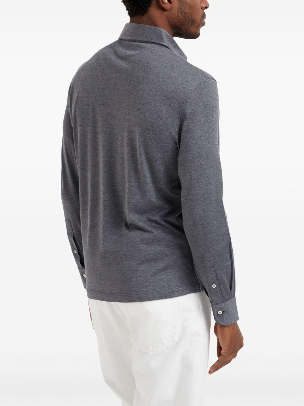 BRUNELLO CUCINELLI Cotton Polo Shirt In Grey Product Image