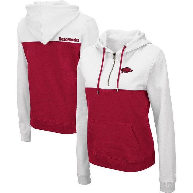 Womens Colosseum /Cardinal Arkansas Razorbacks Aidan Lightweight Half-Zip Hoodie Product Image