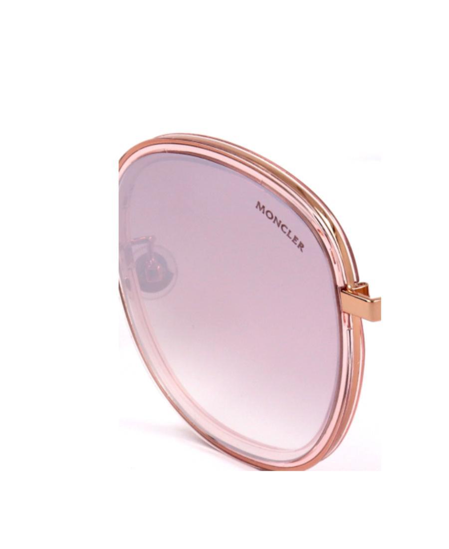 MONCLER Geometric Frame Sunglasses In Pink Product Image