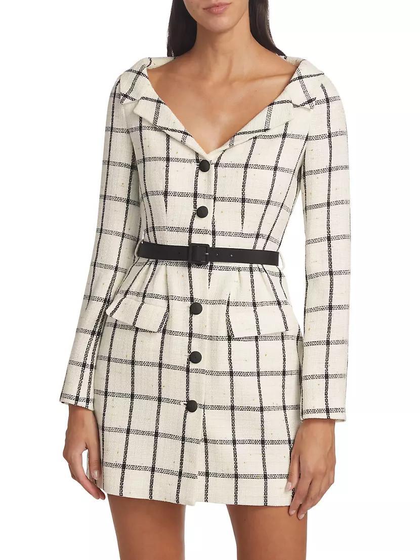 Checkered Belted Minidress Product Image