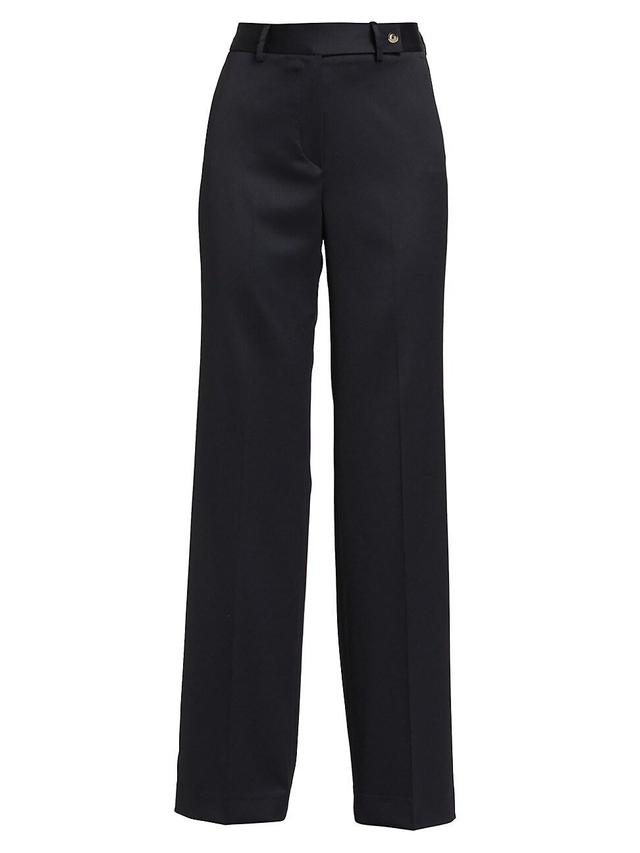 Womens Wide-Leg Wool-Blend Trousers Product Image